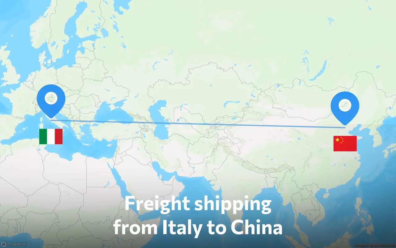 Shipping route from Italy to China