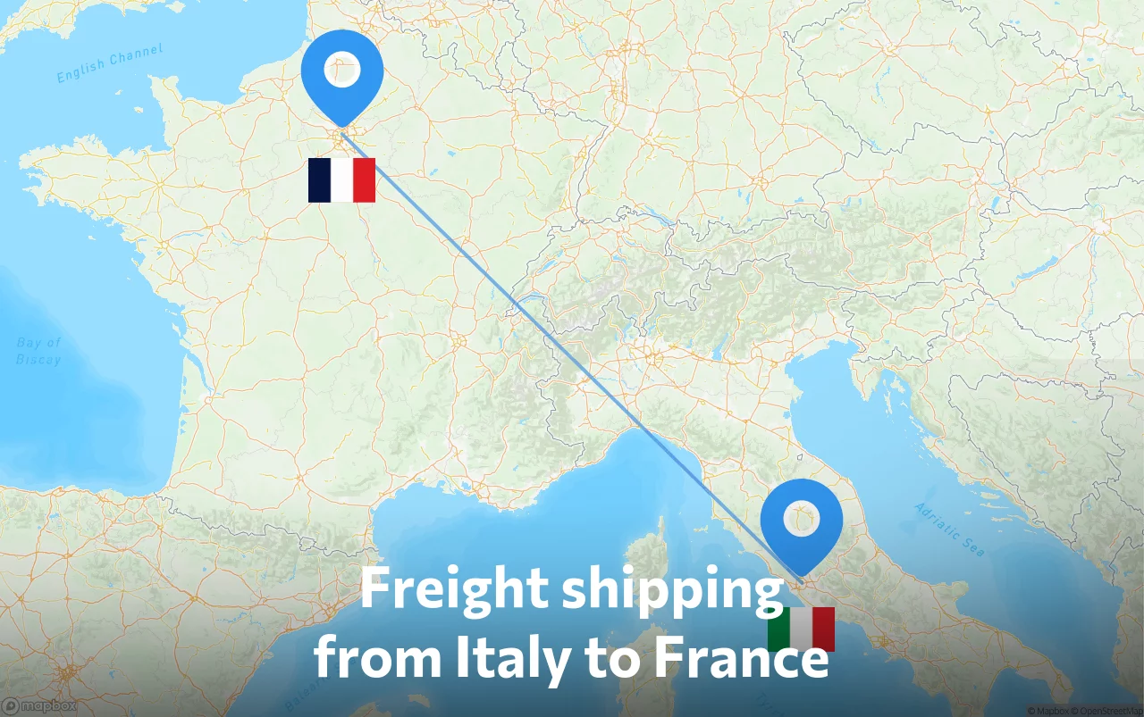 Shipping route from Italy to France