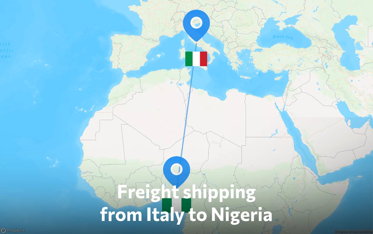 Shipping route from Italy to Nigeria