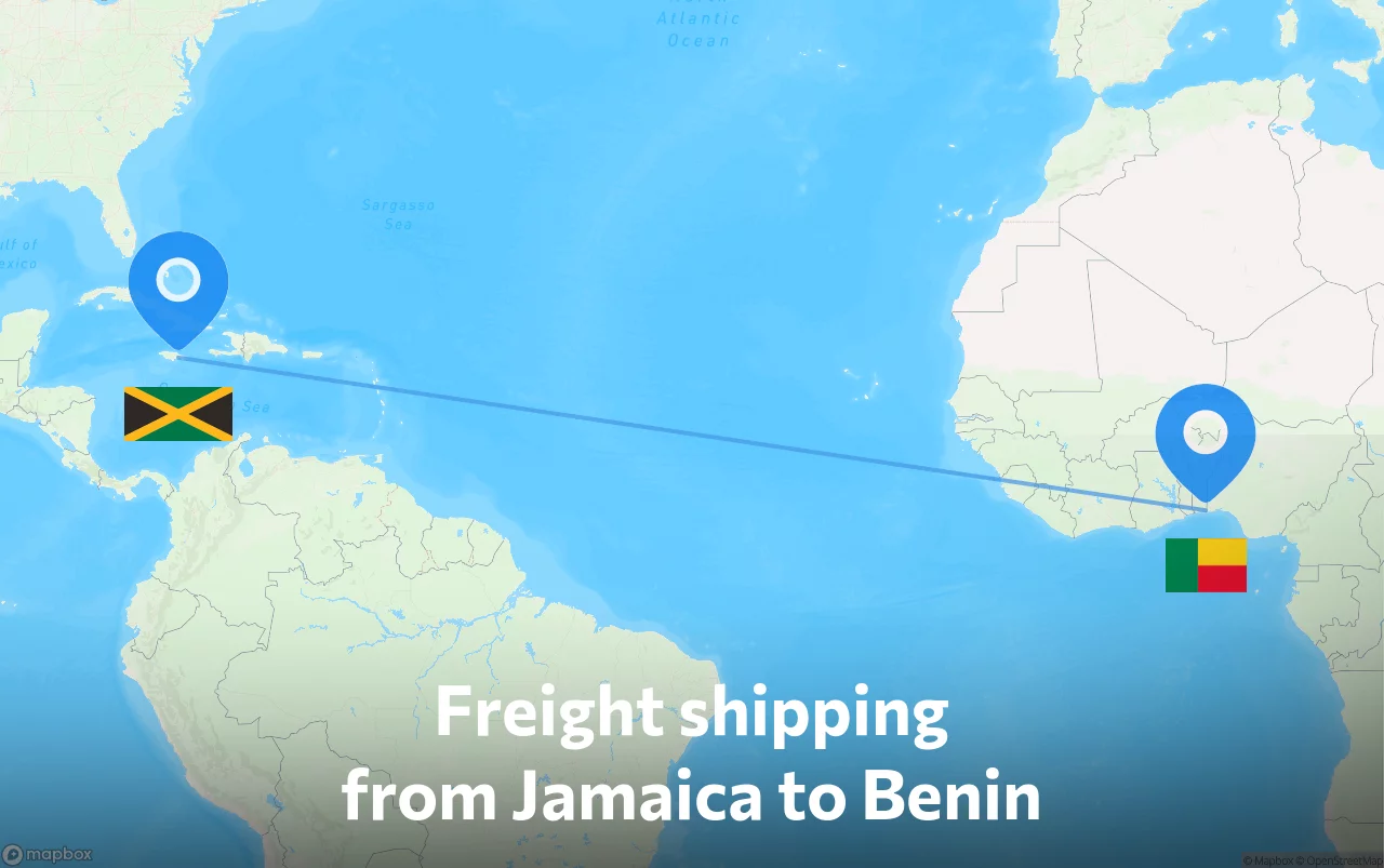 Shipping route from Jamaica to Benin