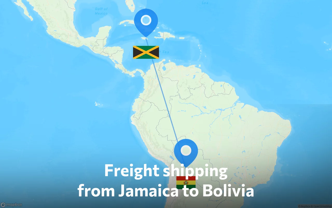 Shipping route from Jamaica to Bolivia