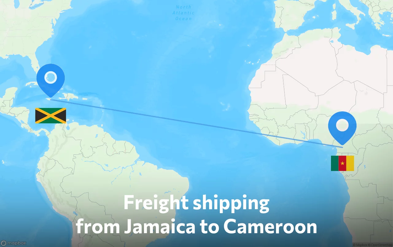 Shipping route from Jamaica to Cameroon