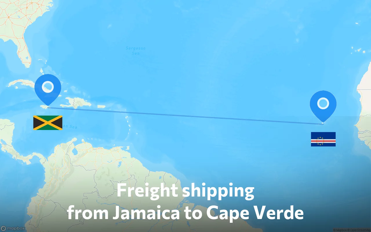 Shipping route from Jamaica to Cape Verde