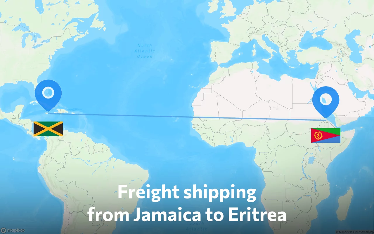 Shipping route from Jamaica to Eritrea