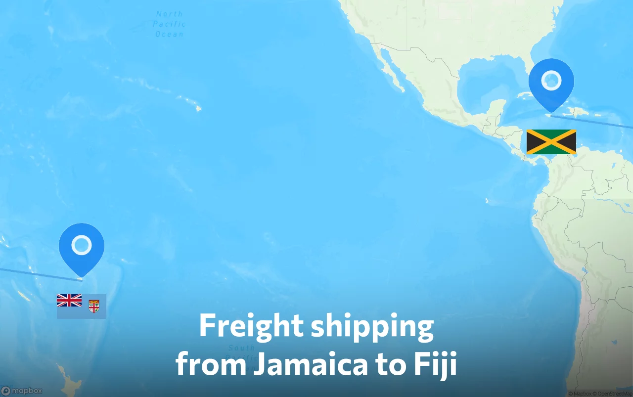 Shipping route from Jamaica to Fiji