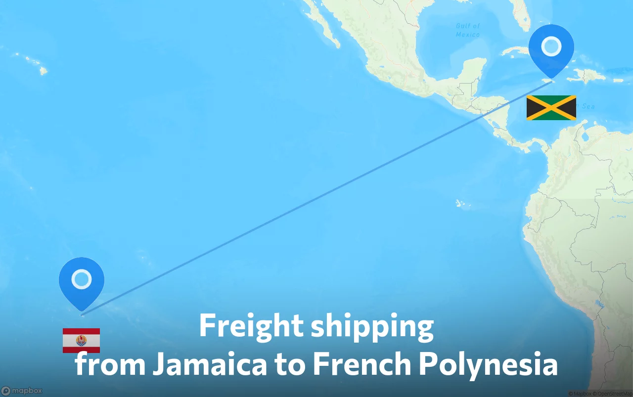 Shipping route from Jamaica to French Polynesia