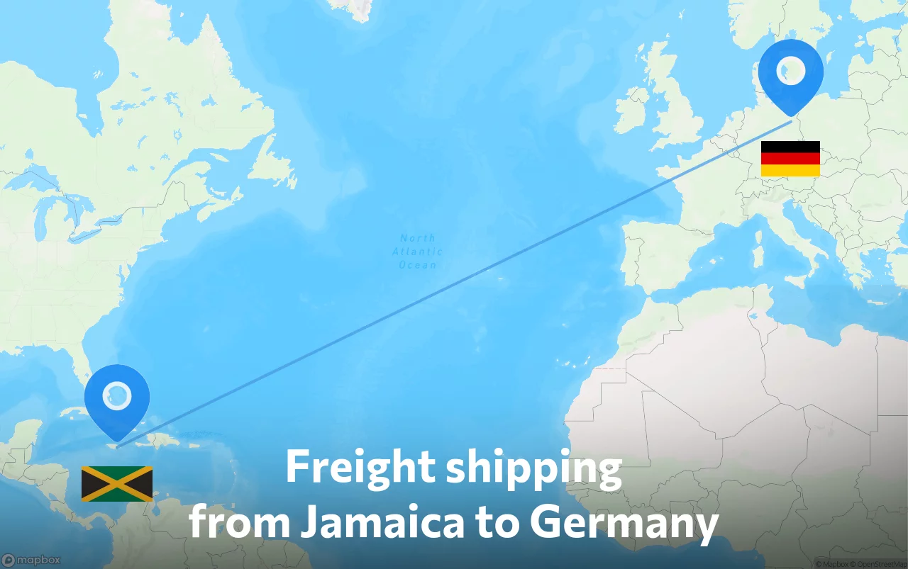 Shipping route from Jamaica to Germany