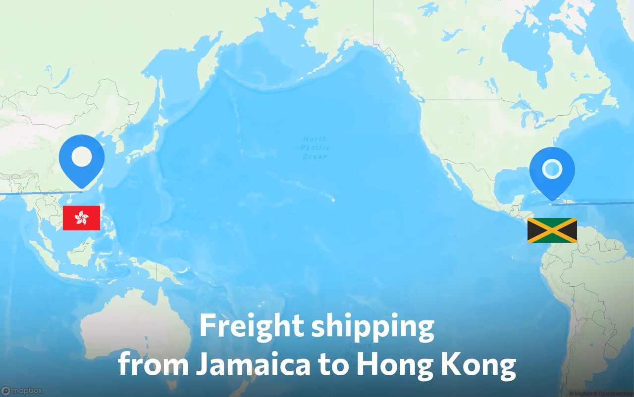 Shipping route from Jamaica to Hong Kong