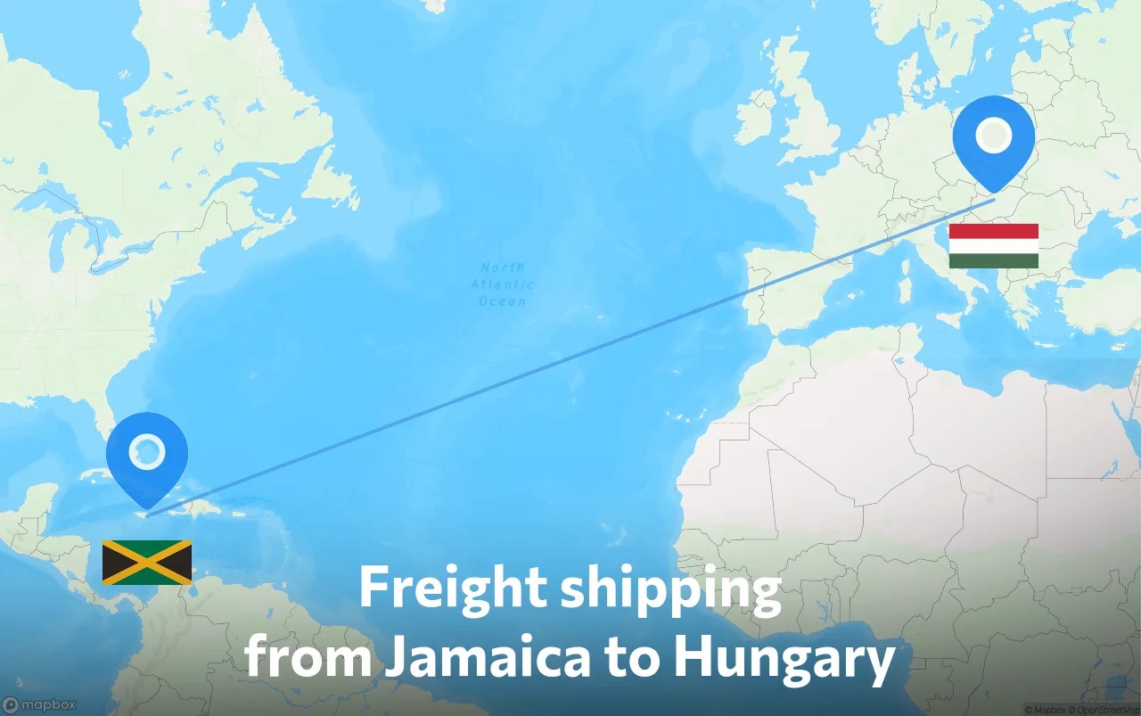 Shipping route from Jamaica to Hungary