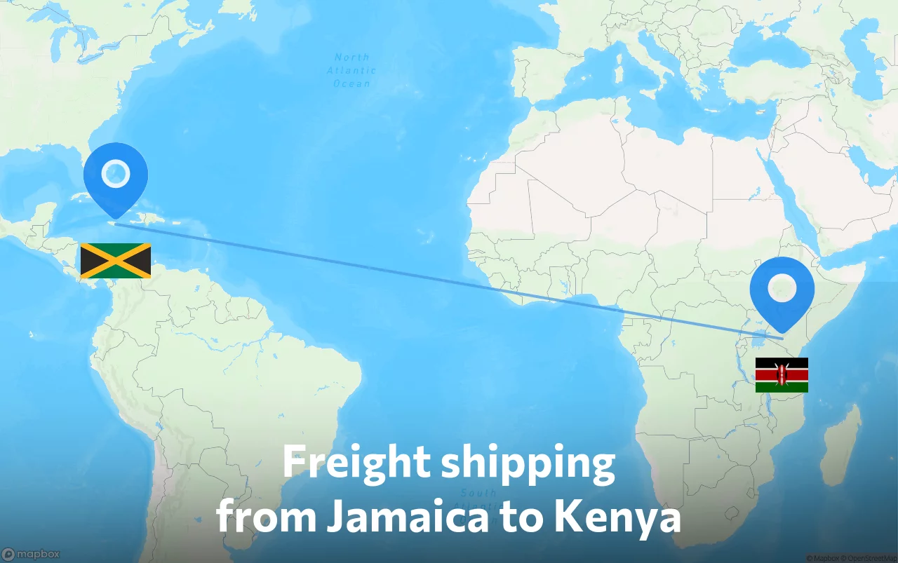 Shipping route from Jamaica to Kenya