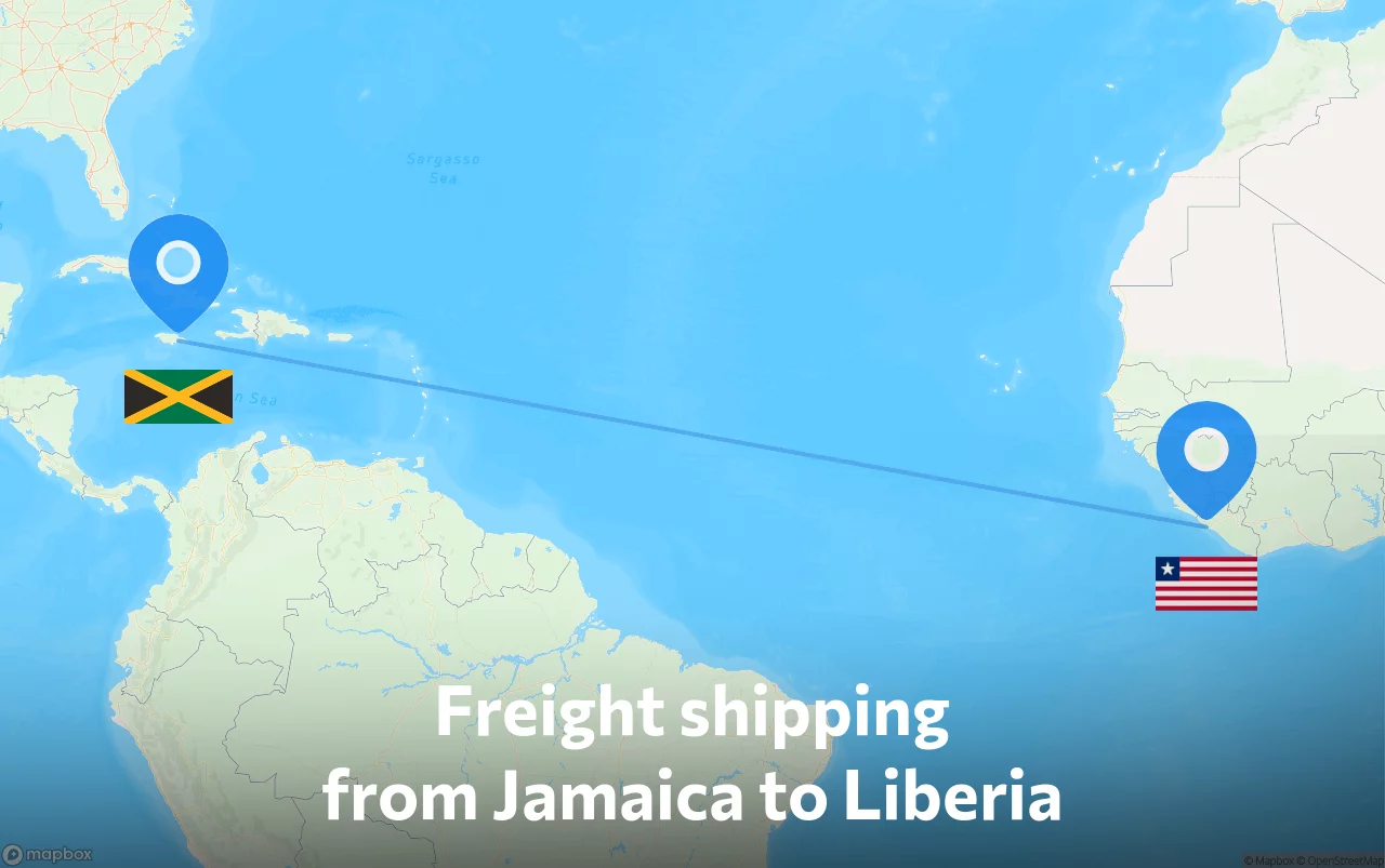 Shipping route from Jamaica to Liberia