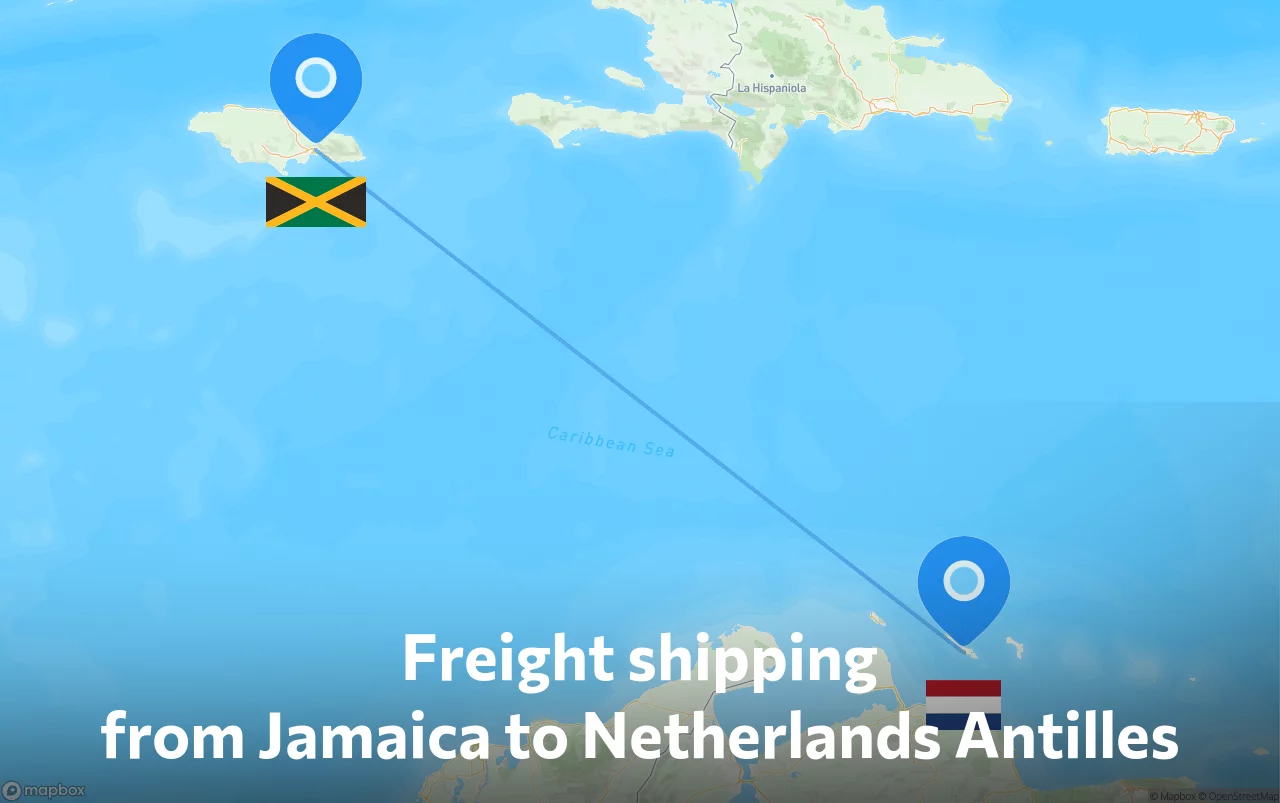 Shipping route from Jamaica to Netherlands Antilles
