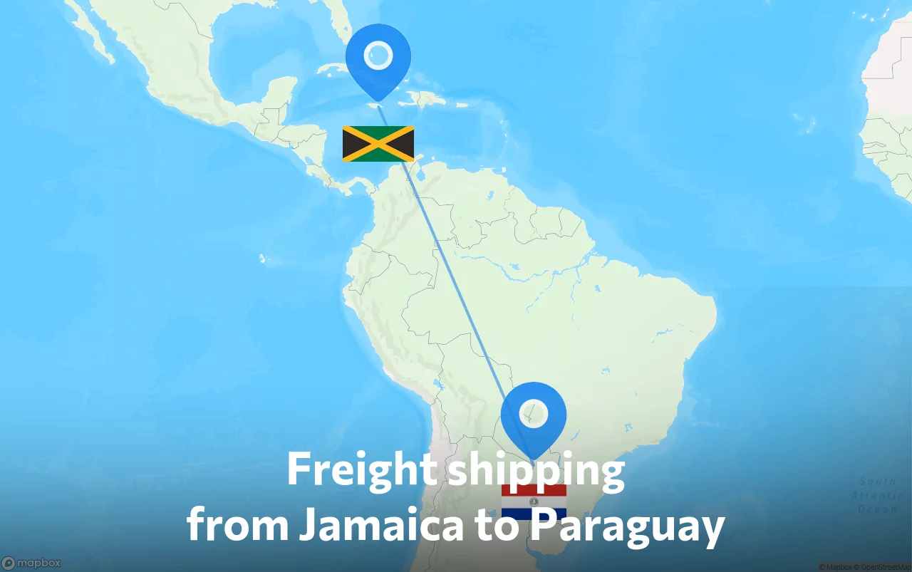 Shipping route from Jamaica to Paraguay