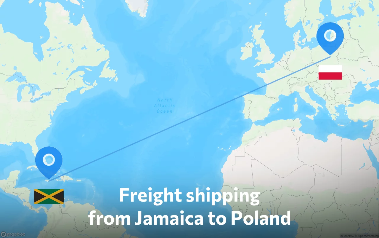 Shipping route from Jamaica to Poland