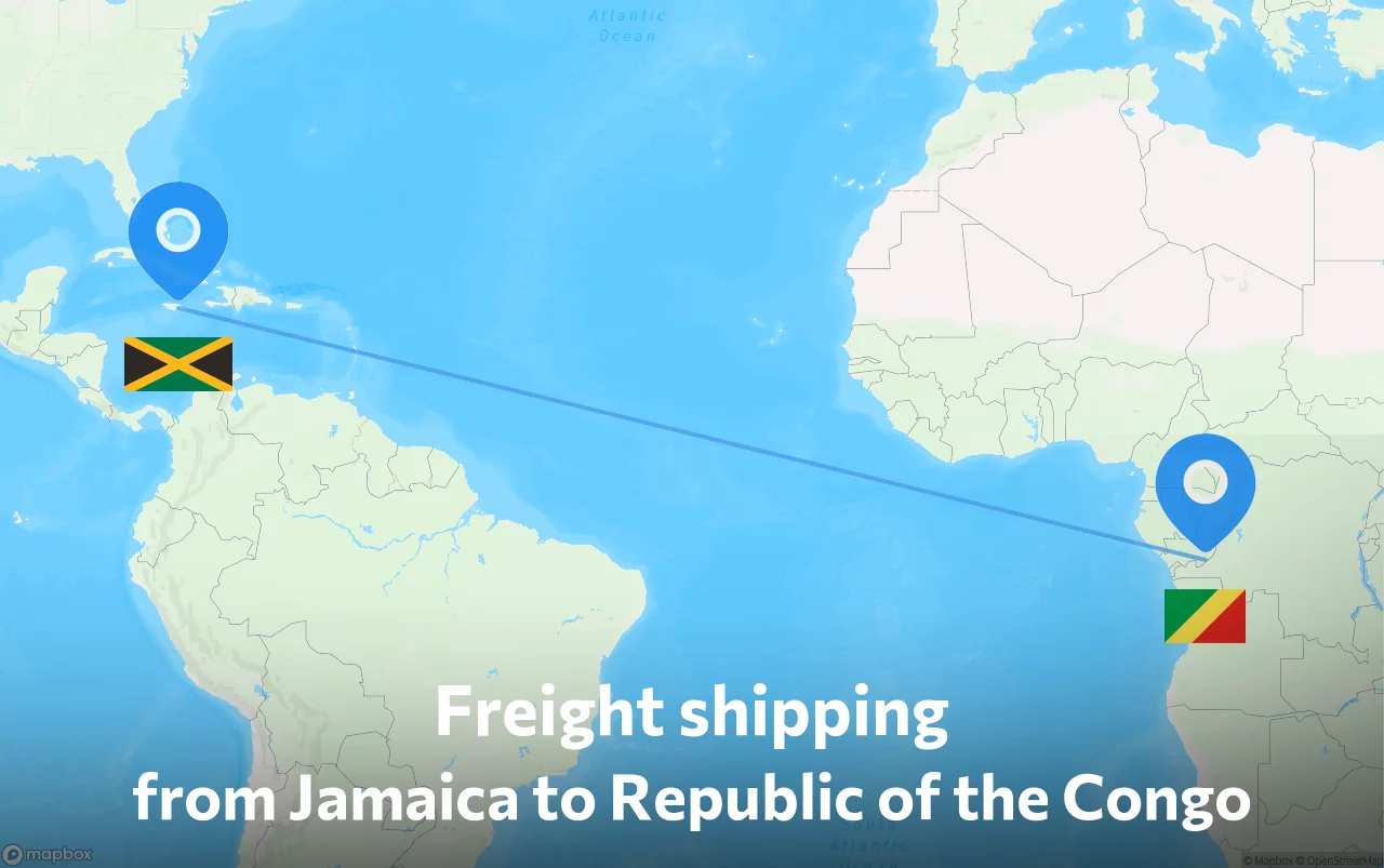 Shipping route from Jamaica to Republic of the Congo