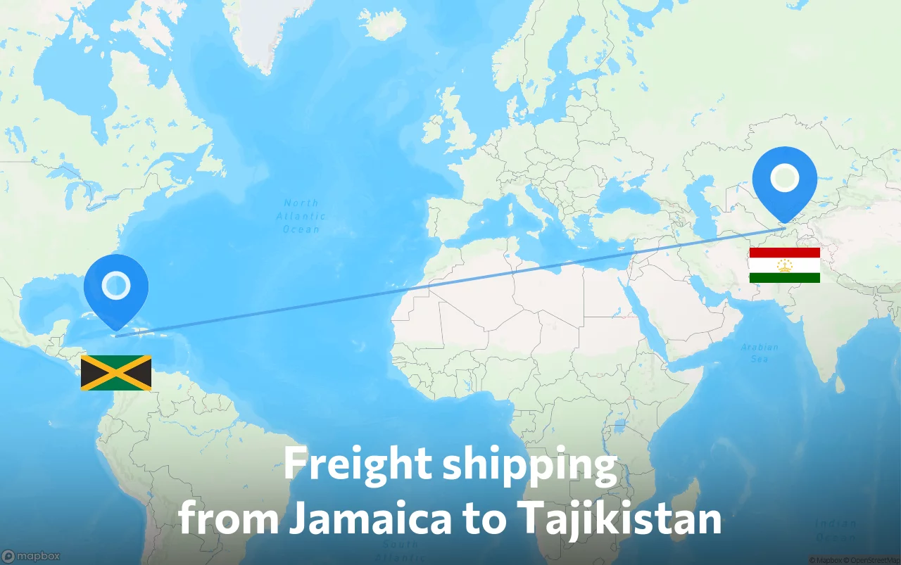 Shipping route from Jamaica to Tajikistan