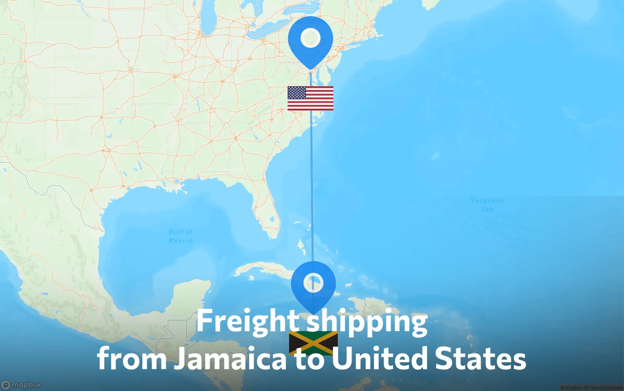Shipping route from Jamaica to United States