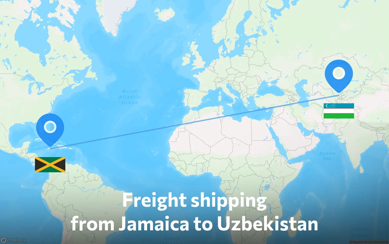 Shipping route from Jamaica to Uzbekistan