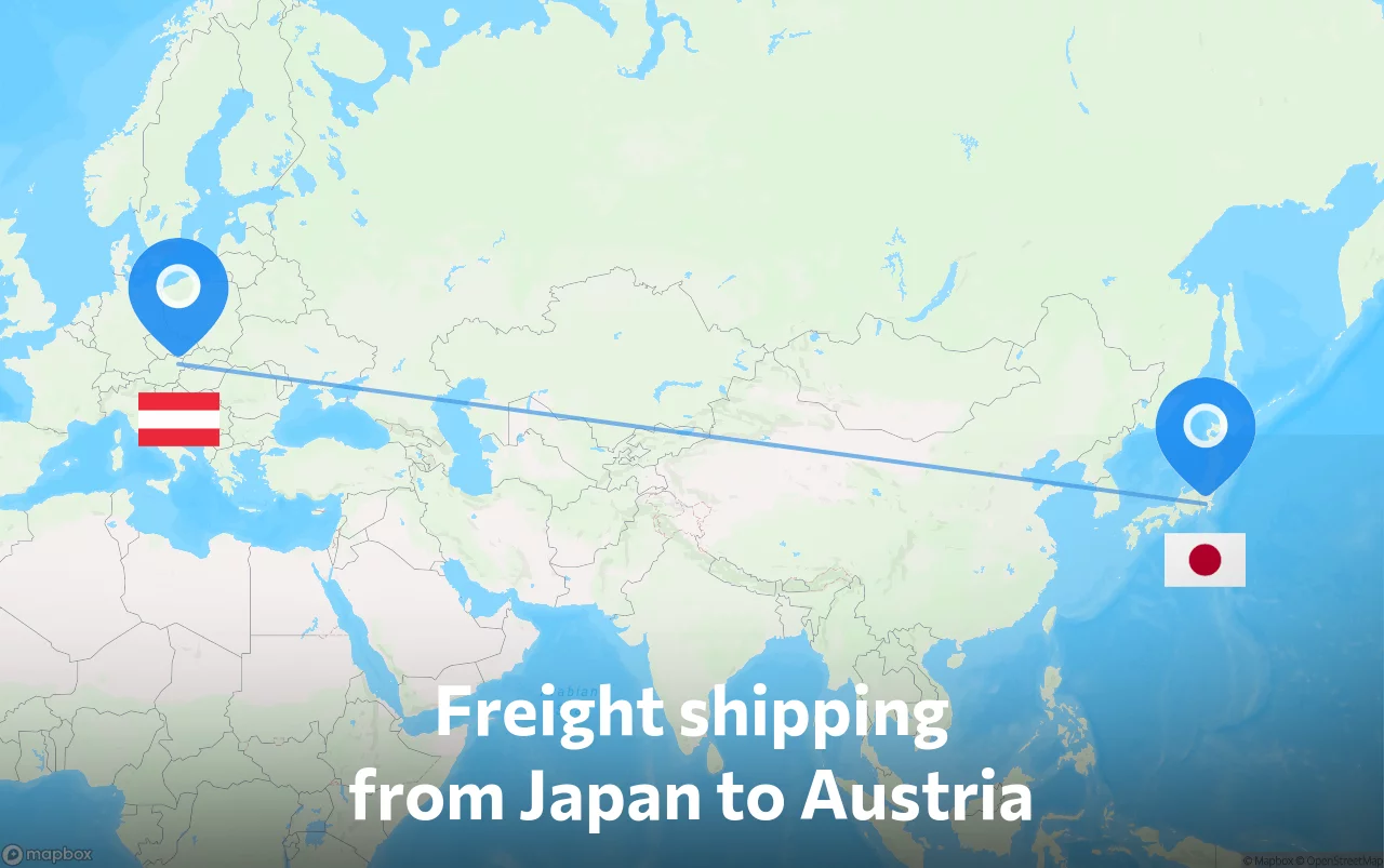 Shipping route from Japan to Austria