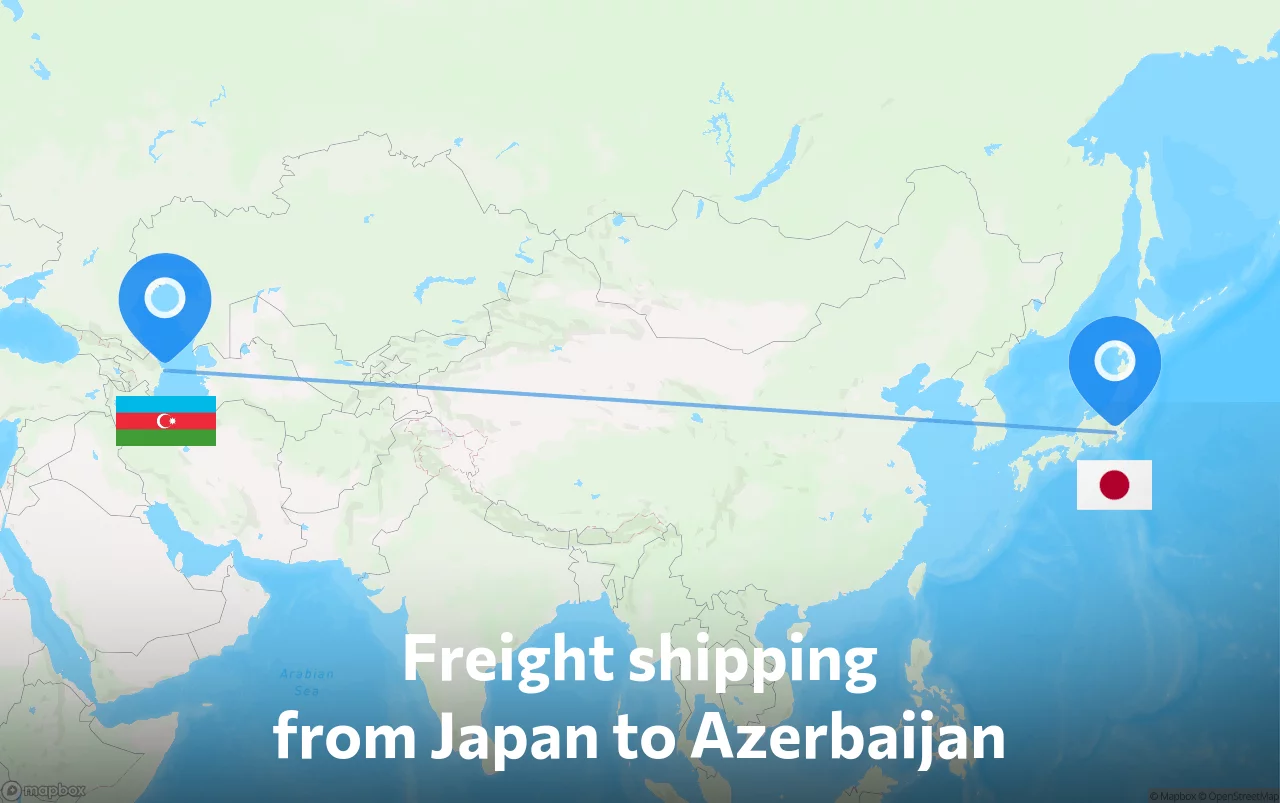 Shipping route from Japan to Azerbaijan