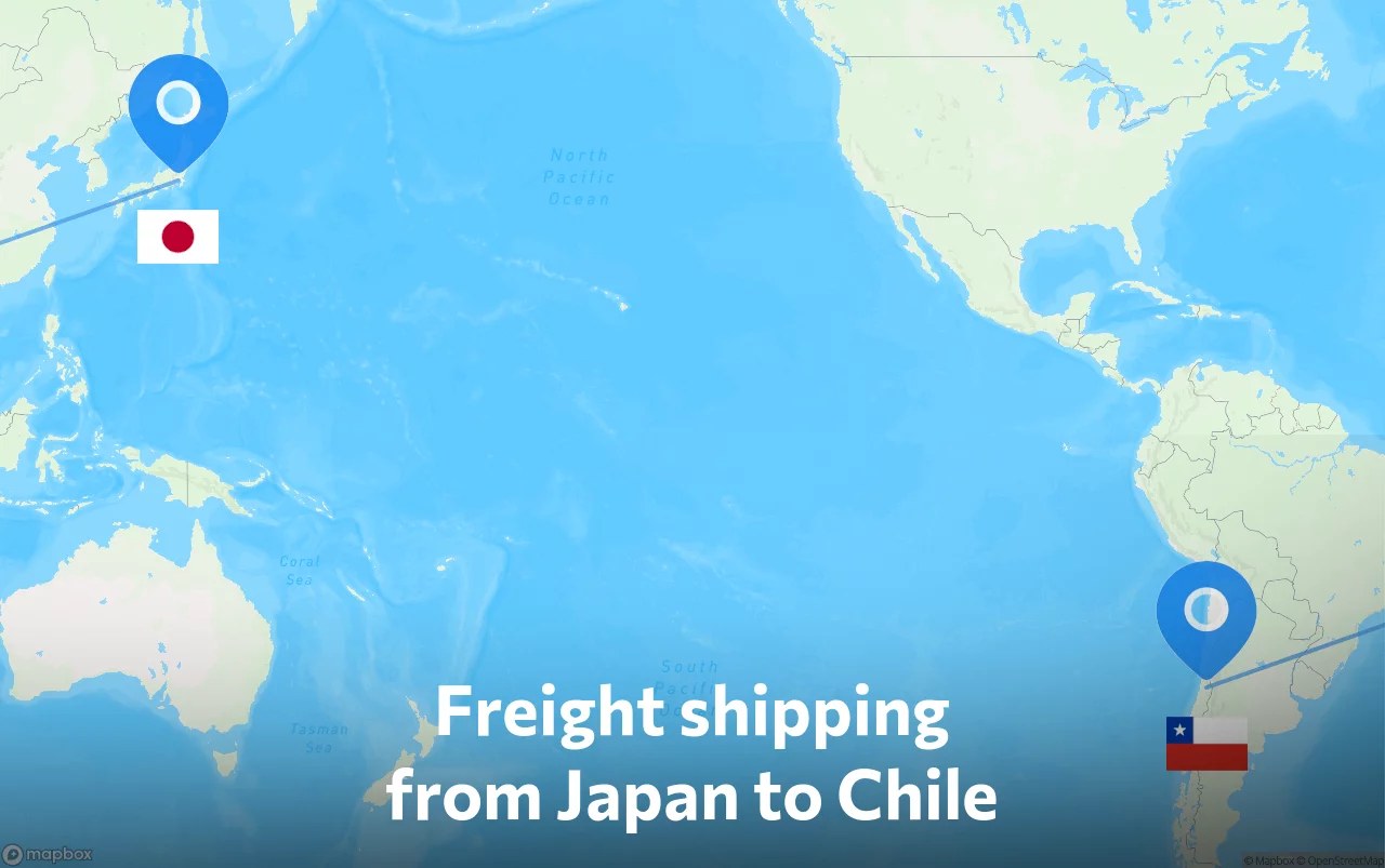 Shipping route from Japan to Chile