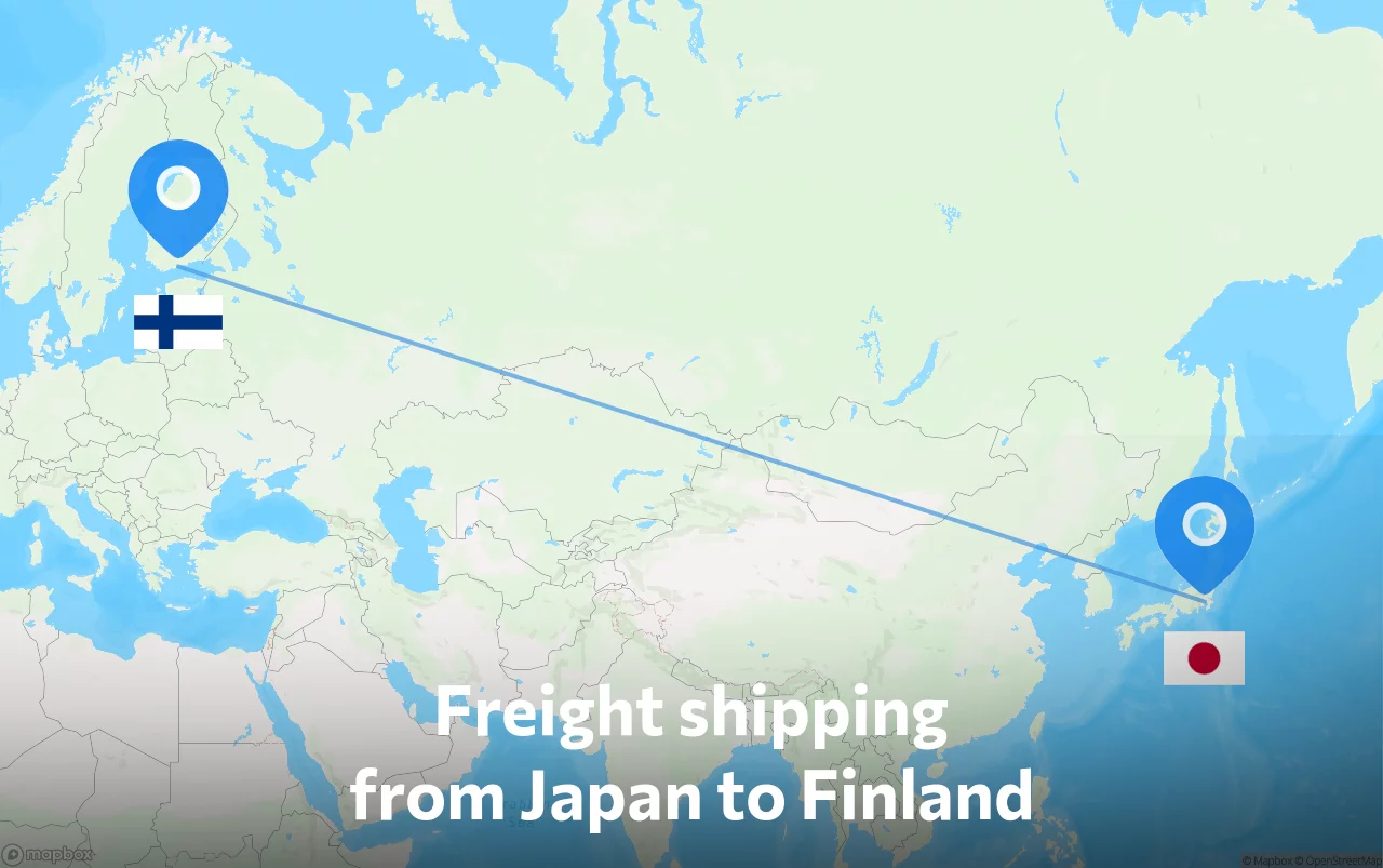 Shipping route from Japan to Finland