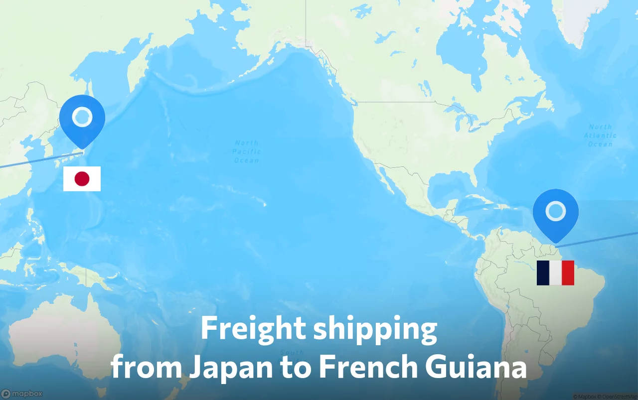 Shipping route from Japan to French Guiana