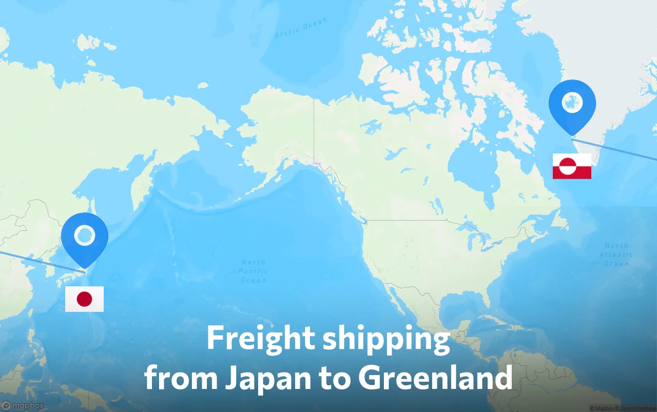 Shipping route from Japan to Greenland