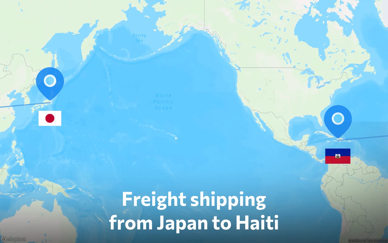 Shipping route from Japan to Haiti