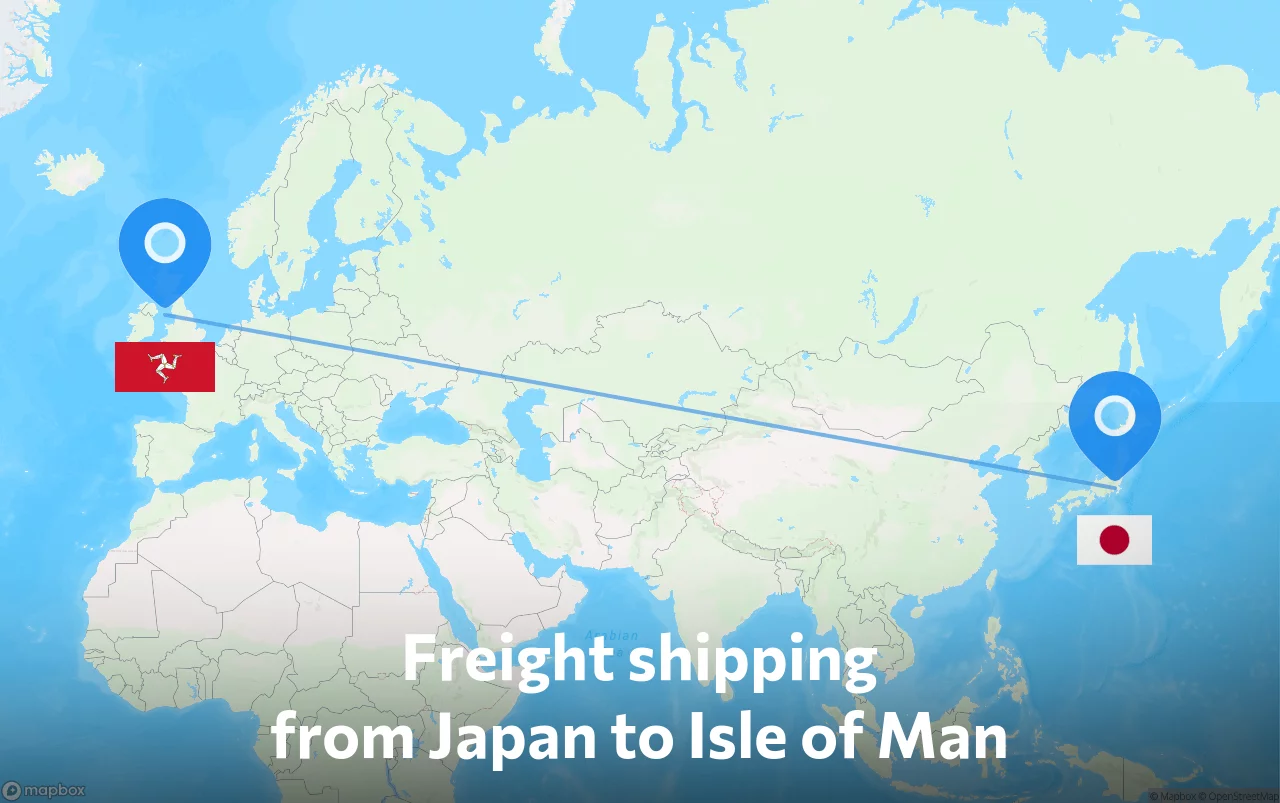Shipping route from Japan to Isle of Man