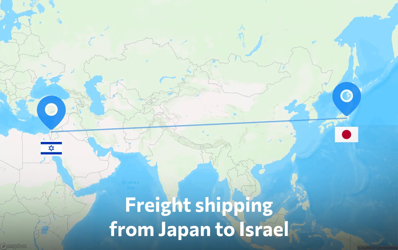 Shipping route from Japan to Israel