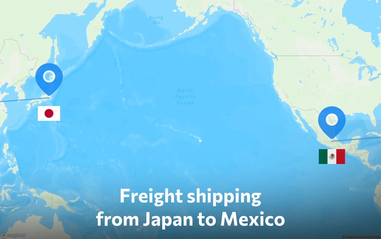 Shipping route from Japan to Mexico
