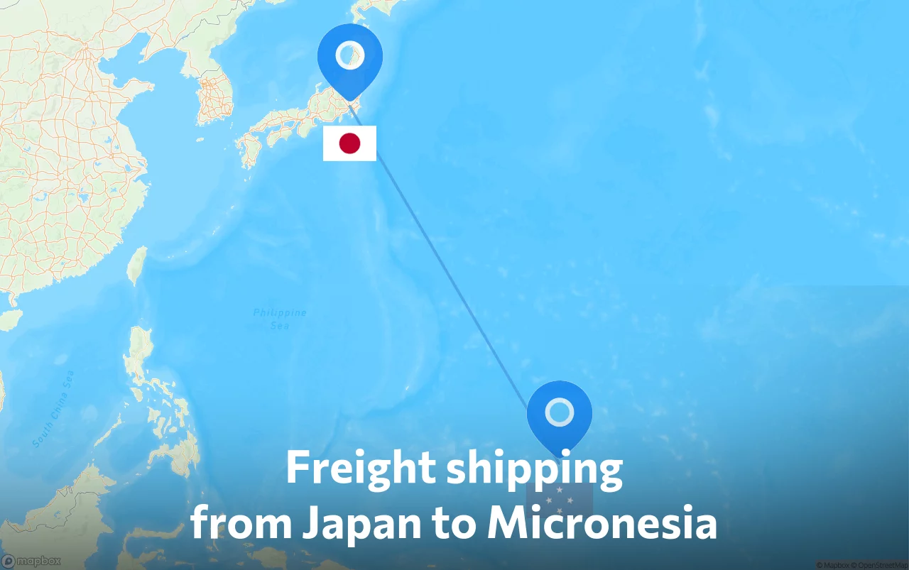 Shipping route from Japan to Micronesia