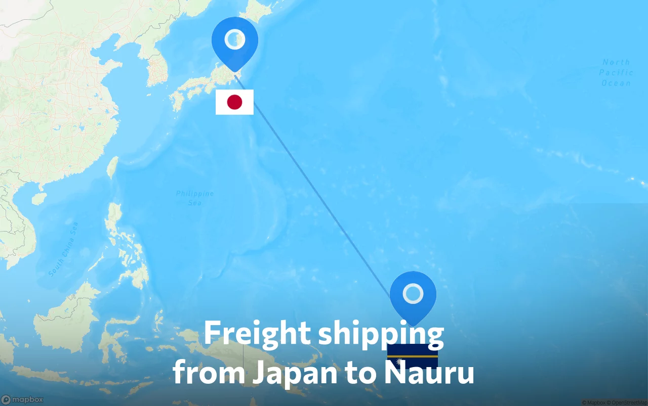 Shipping route from Japan to Nauru