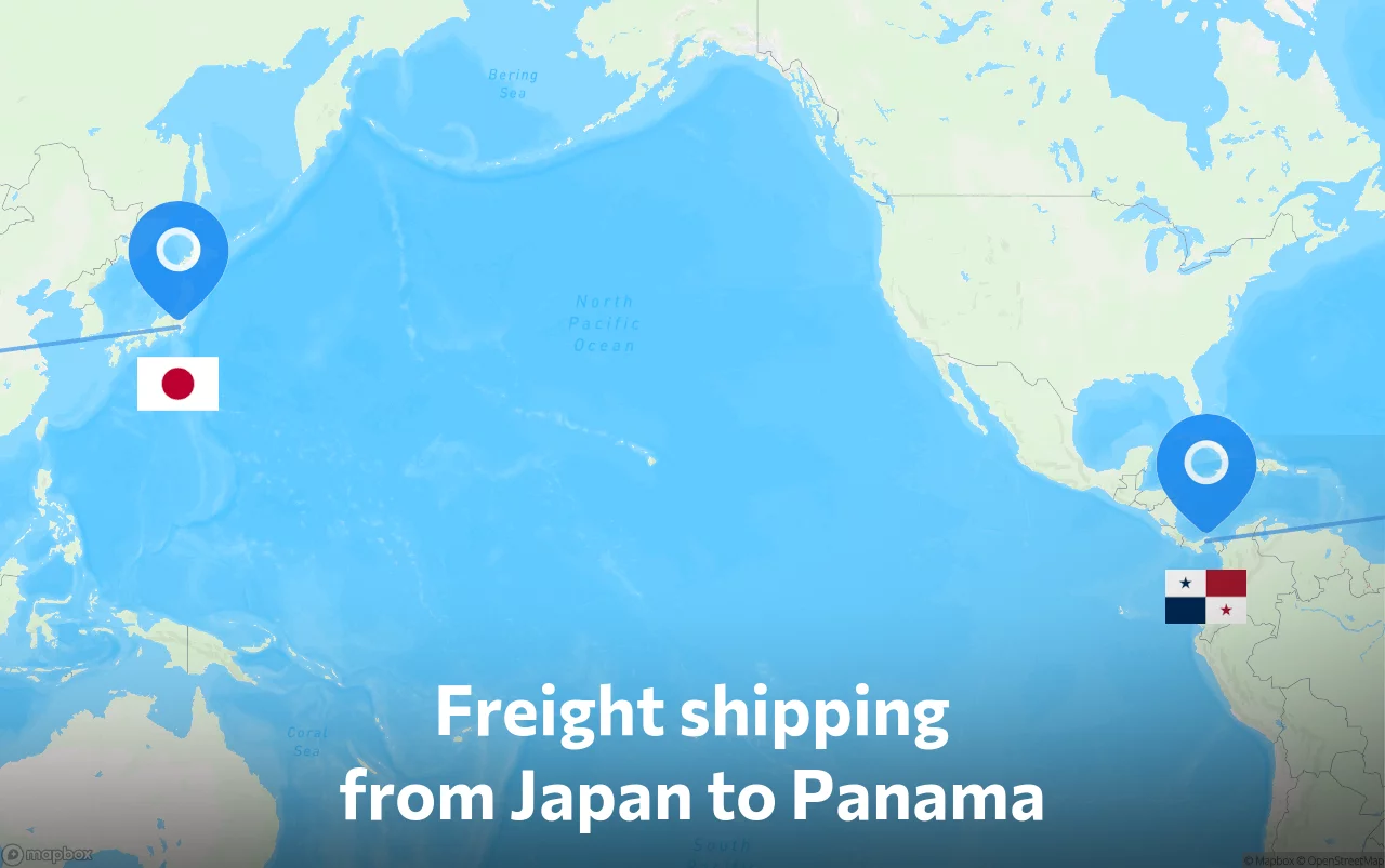 Shipping route from Japan to Panama