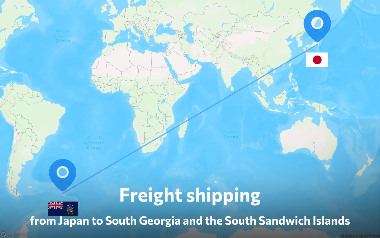 Shipping route from Japan to South Georgia and the South Sandwich Islands