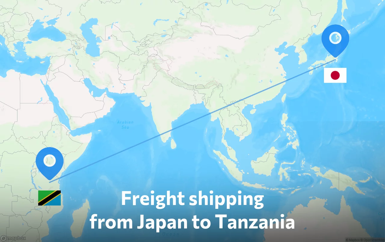 Shipping route from Japan to Tanzania