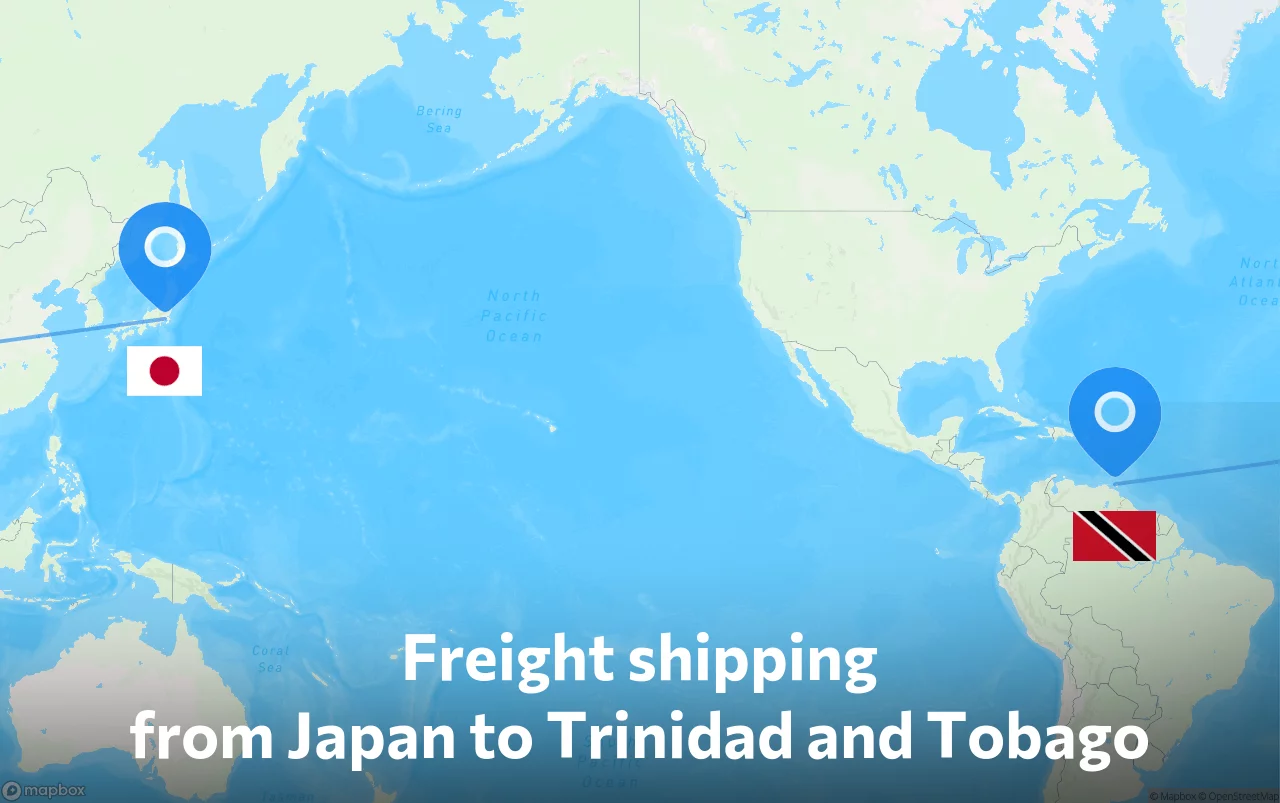 Shipping route from Japan to Trinidad and Tobago