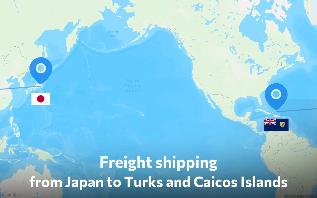 Shipping route from Japan to Turks and Caicos Islands
