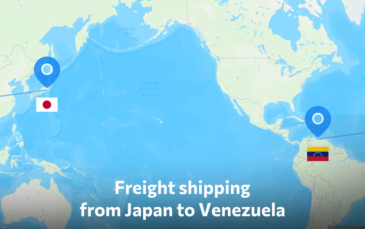 Shipping route from Japan to Venezuela