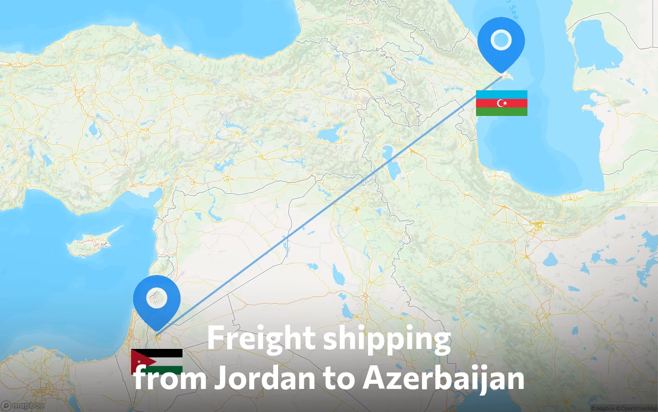Shipping route from Jordan to Azerbaijan