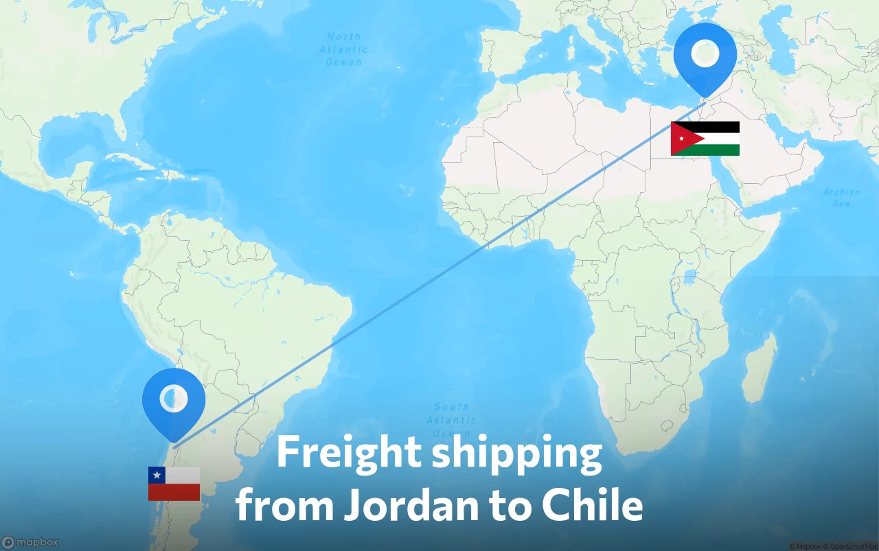 Shipping route from Jordan to Chile