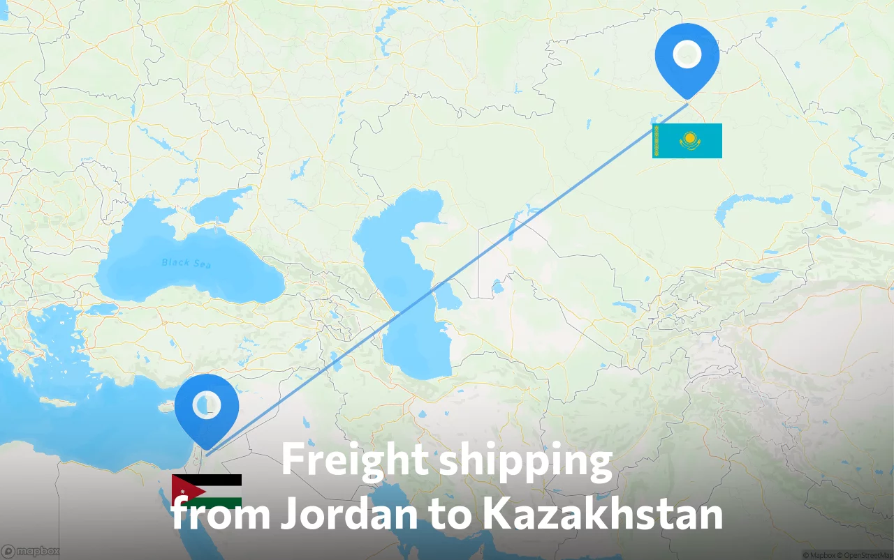 Shipping route from Jordan to Kazakhstan
