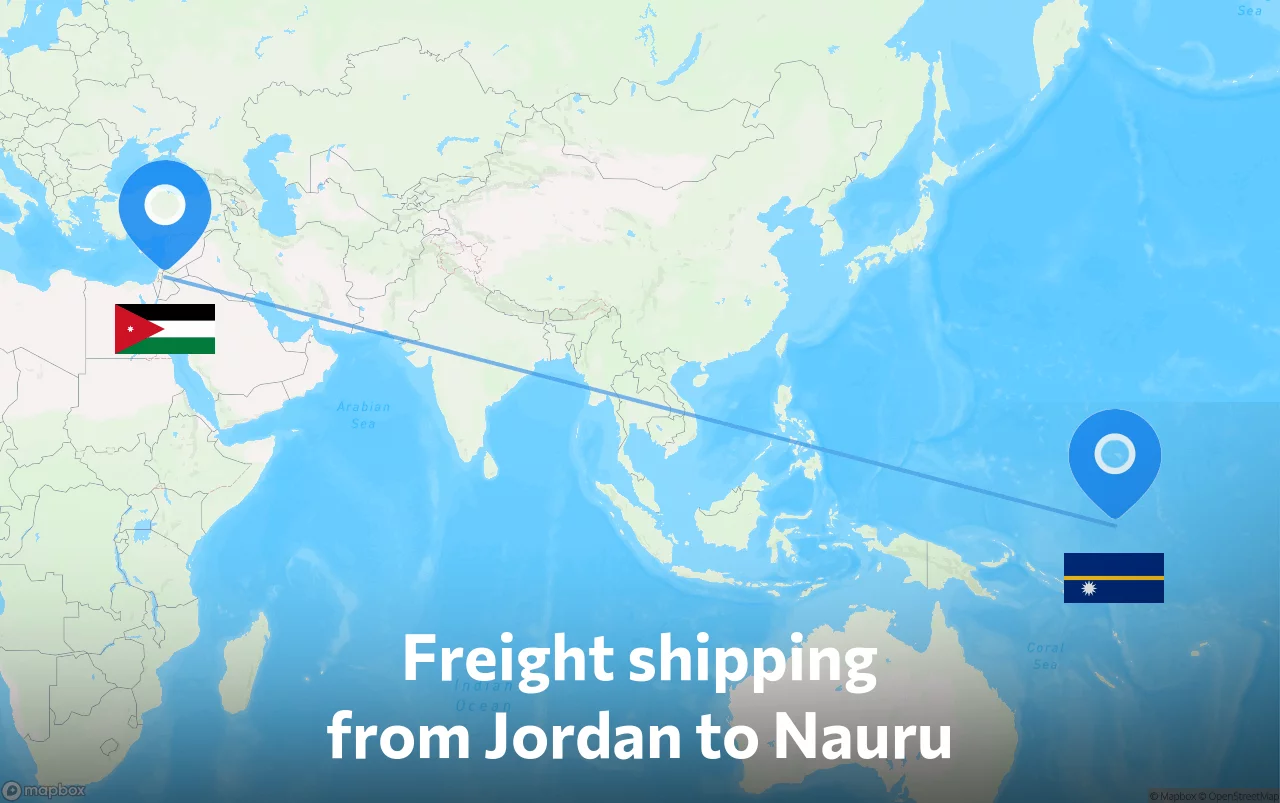 Shipping route from Jordan to Nauru