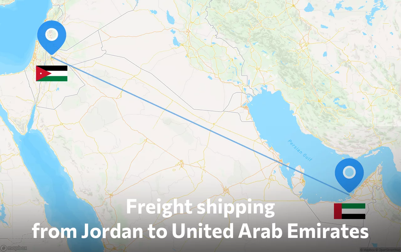 Shipping route from Jordan to United Arab Emirates
