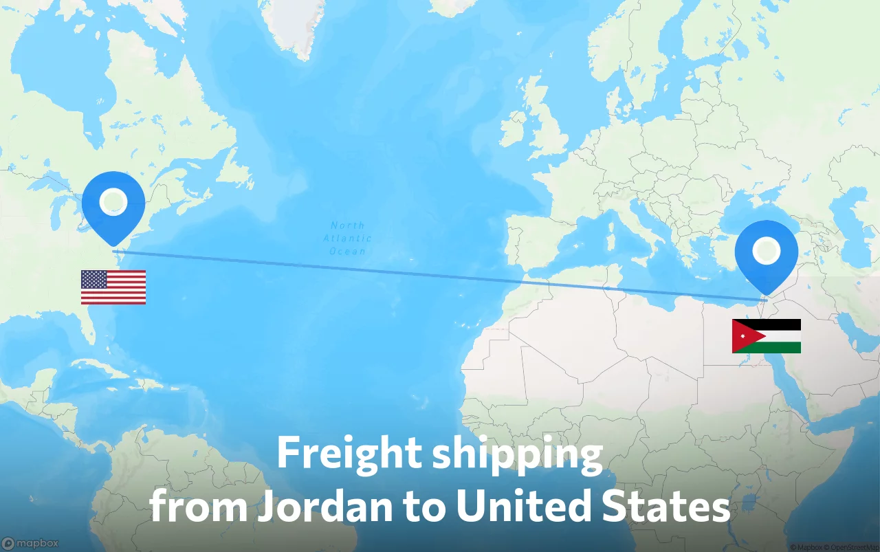 Shipping route from Jordan to United States