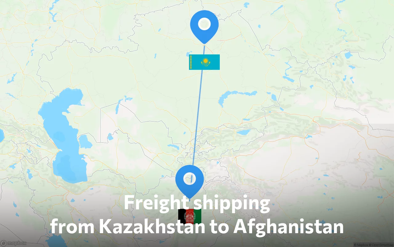 Shipping route from Kazakhstan to Afghanistan