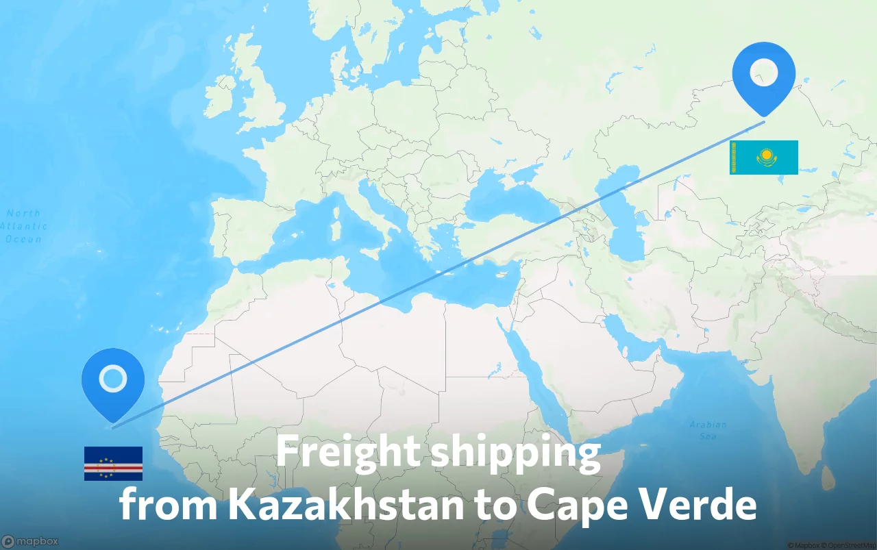Shipping route from Kazakhstan to Cape Verde
