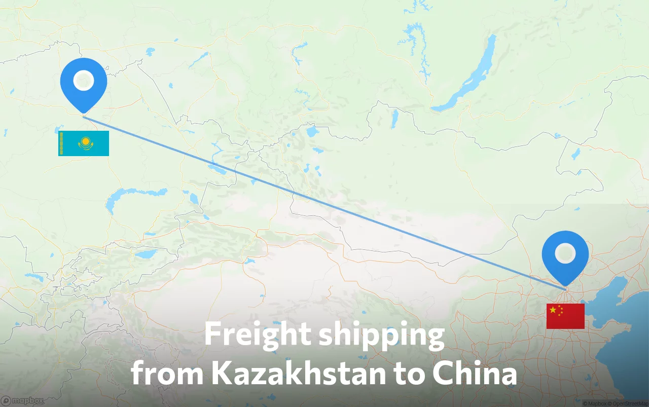 Shipping route from Kazakhstan to China