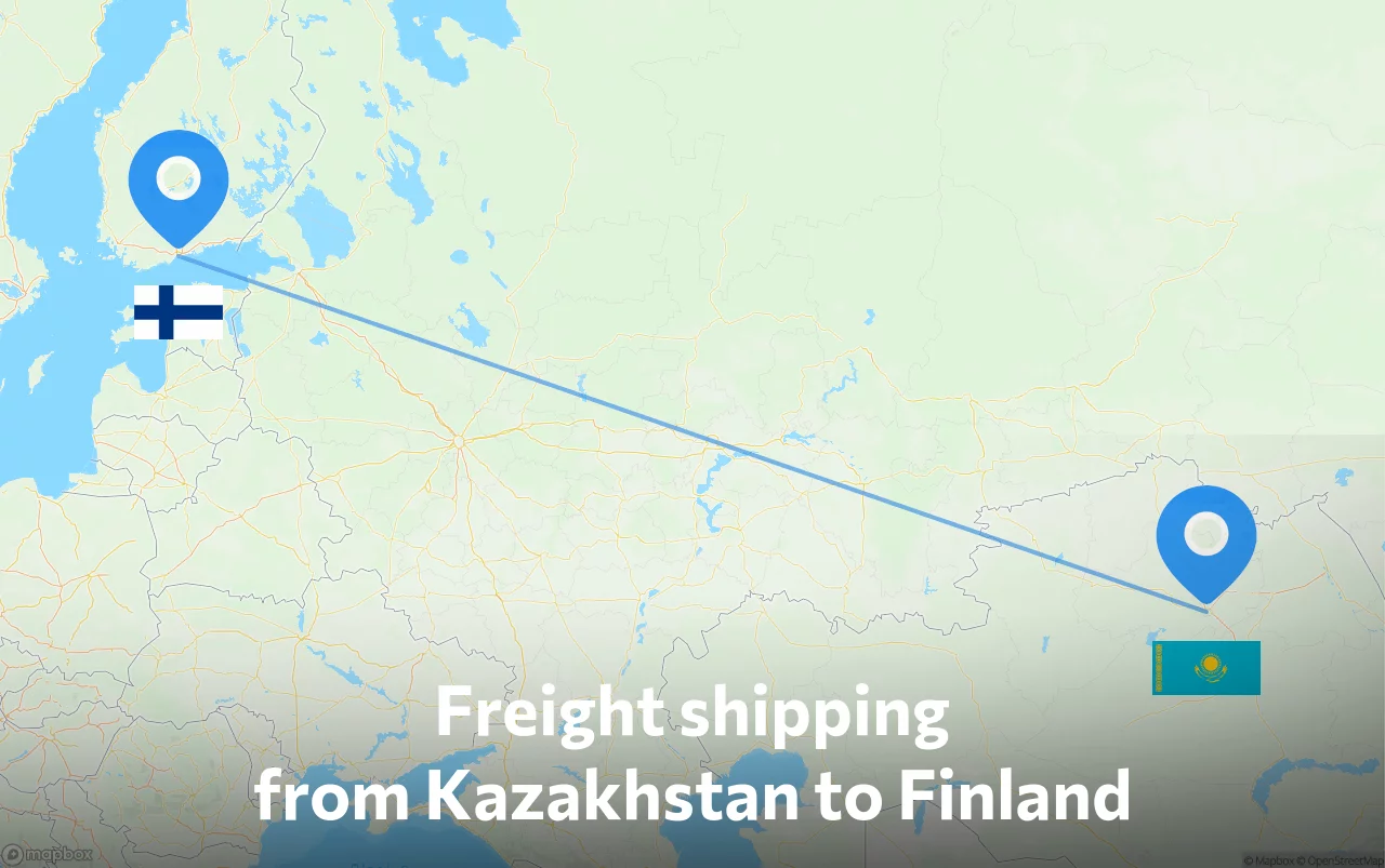Shipping route from Kazakhstan to Finland